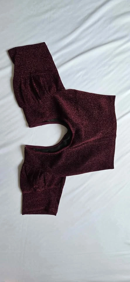 Shimmering Metallic Puff Sleeve Crop Tops / Blouse - photo 2