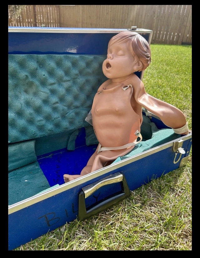Vintage 1980 Simulaids Infant CPR Training Manikin w/ Case