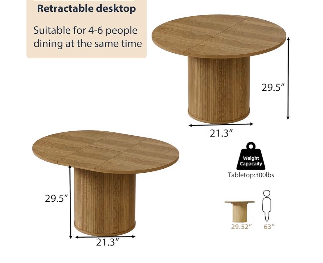 Extendable Round Dining Table - photo 3