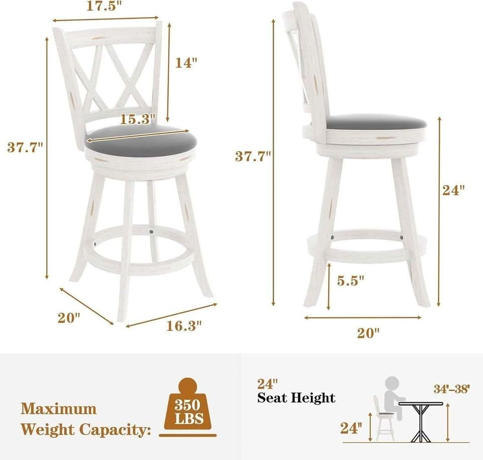 Counter Height Swivel Bar Stools (Set of 2) - photo 2