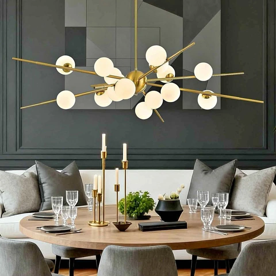 Large Gold 16-Light Sputnik Chandelier (51 inches)