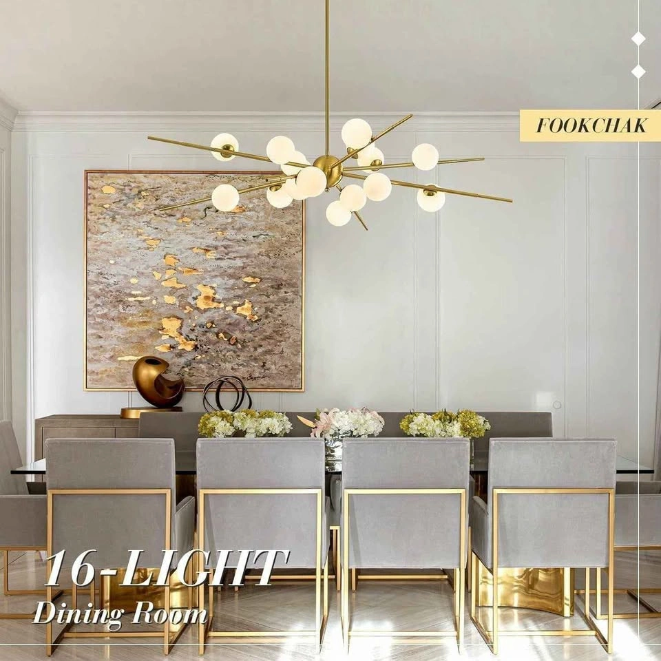 Large Gold 16-Light Sputnik Chandelier (51 inches) - photo 5