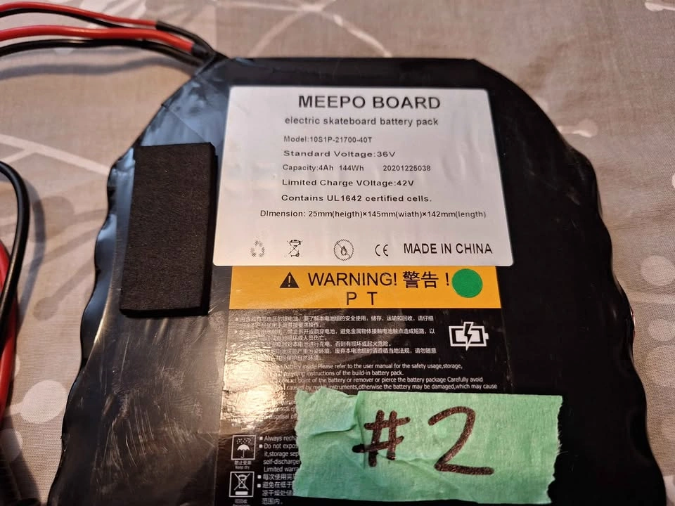 Meepo 36v AWD Pro Esk8 Electric Skateboard Battery Pack - photo 2