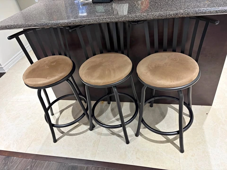 3 Adjustable Swivel Bar Stools - Counter/Bar Height