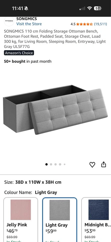 Foldable Storage Bench - photo 3