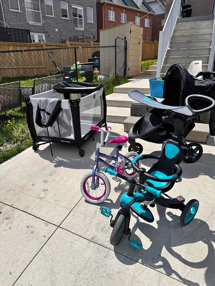 MOVING SALE - KIDS BABY THINGS STROLLER, BIKE, PLAYPEN, TRIKE