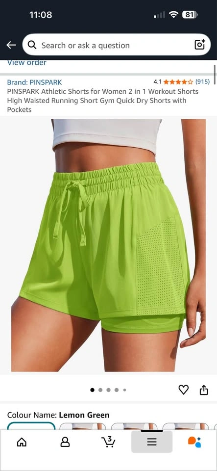 Neon Green Workout Shorts - photo 2