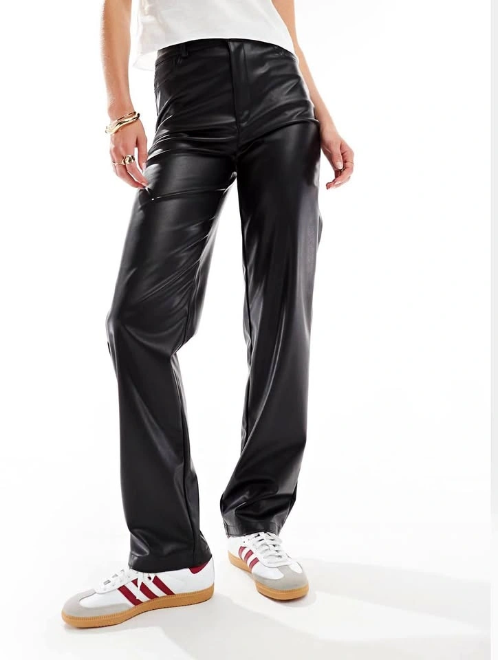 Faux Leather Straight Leg Pants Tall (US 4)