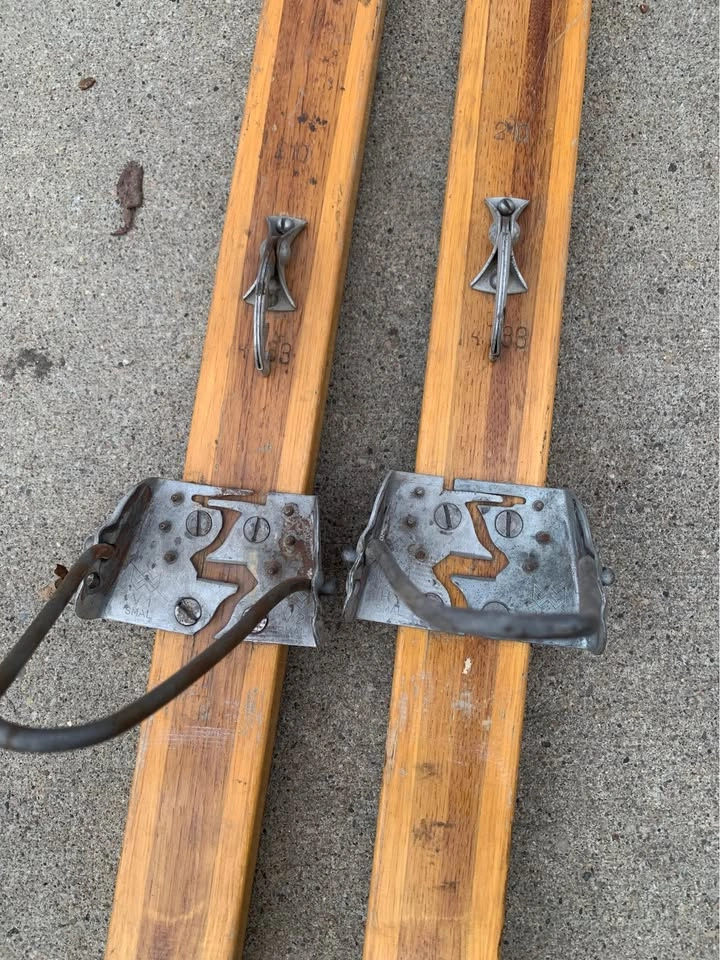 Rare 210cm Vintage Norwegian Splitkein Skis - Østbye Patent - photo 2