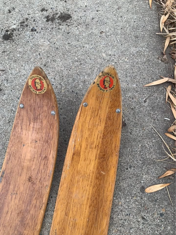 Rare 210cm Vintage Norwegian Splitkein Skis - Østbye Patent - photo 3