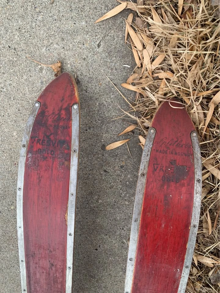 Rare 210cm Vintage Norwegian Splitkein Skis - Østbye Patent - photo 4