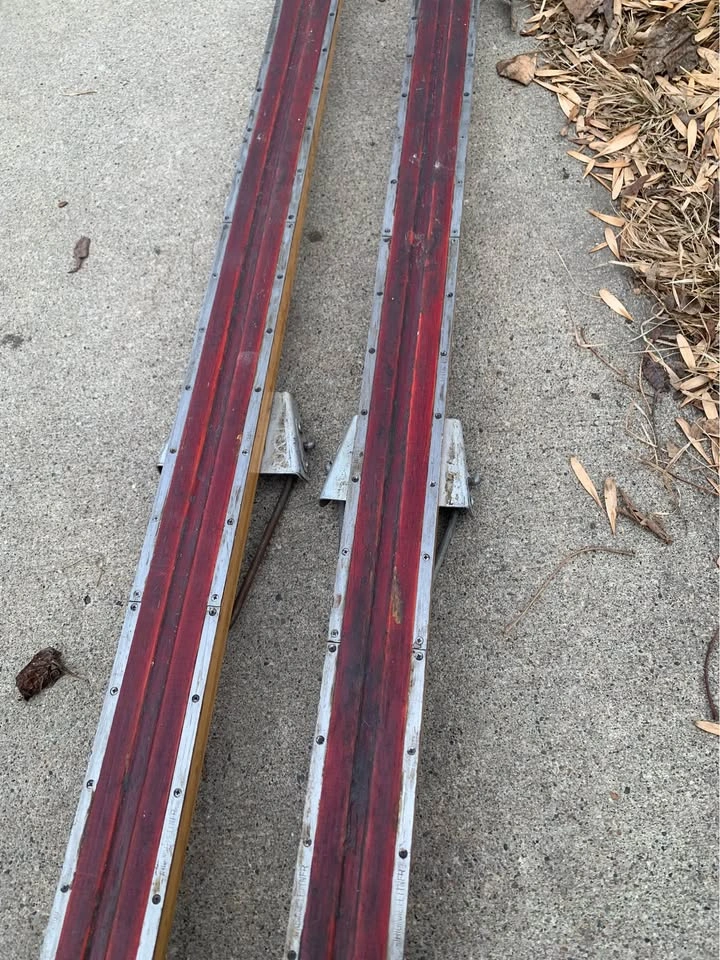 Rare 210cm Vintage Norwegian Splitkein Skis - Østbye Patent - photo 5