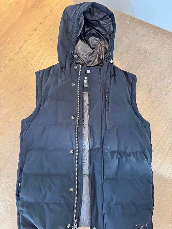 Timberland black puffy vest, women's, size small