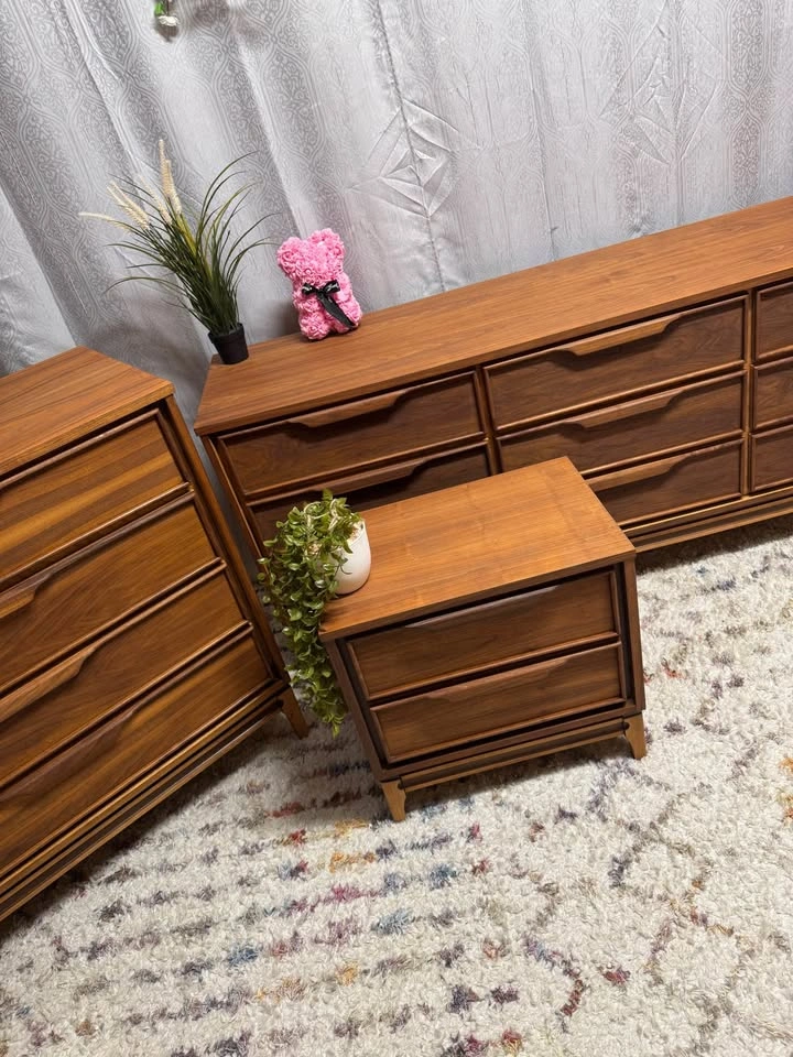 Mid century modern bedroom set - refinished - photo 3