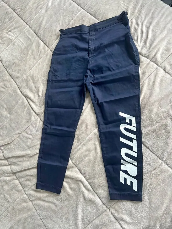 Zara Dark Blue Pants w/ FUTURE Print Size L