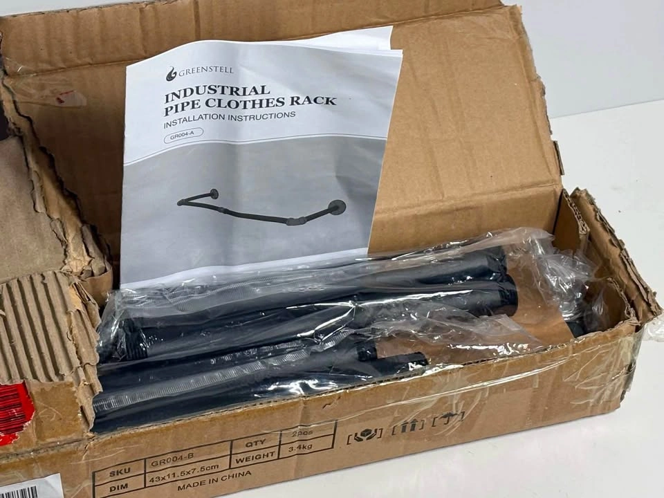 Greenstell Industrial Pipe Clothes Rack 2-Pack Wall Mount Black - photo 3