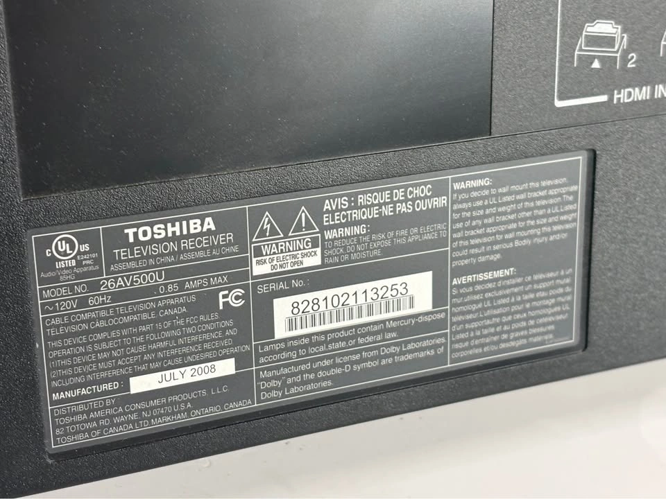Toshiba 26” LCD HD TV — Clean & Ready to Use - photo 3