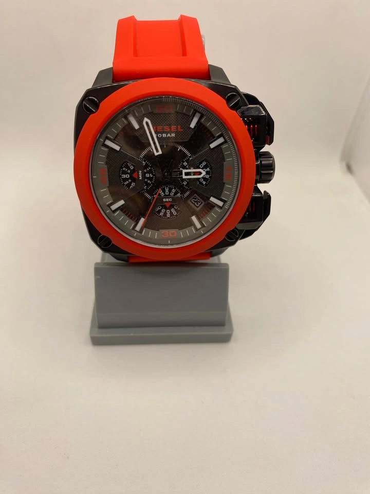 170$ DZ7368 Diesel BAMF Chronograph Red Silicone Watch - photo 3