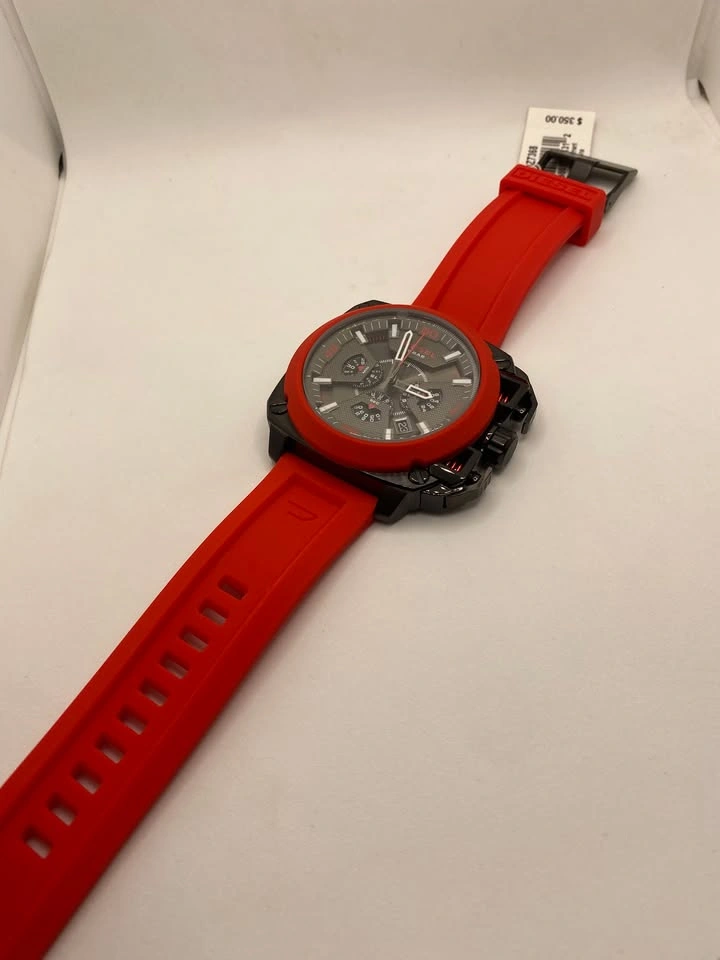 170$ DZ7368 Diesel BAMF Chronograph Red Silicone Watch - photo 5