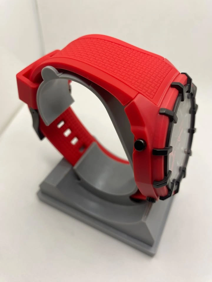 125$ DZ1989 Diesel Framed Three-Hand Red Silicone Watch - photo 4