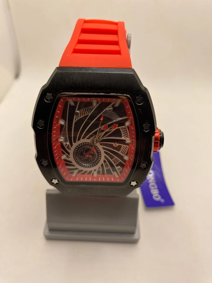LONGBO Men's Red Silicone Strap Watch - Brand New - photo 3