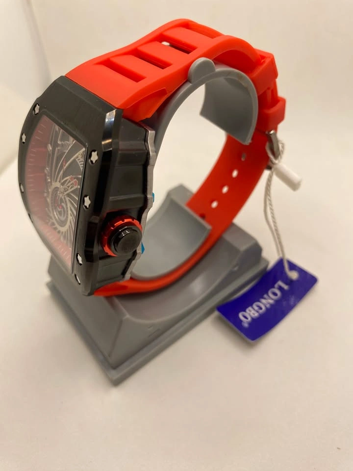 LONGBO Men's Red Silicone Strap Watch - Brand New - photo 4