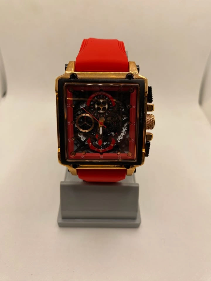 Lige Men's Wrist Watches Silicone Red Strap Brand New - photo 3