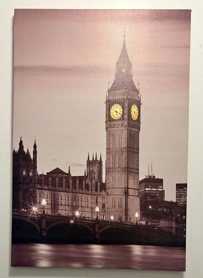 Big Ben London Canvas Wall Art 16x24 inches
