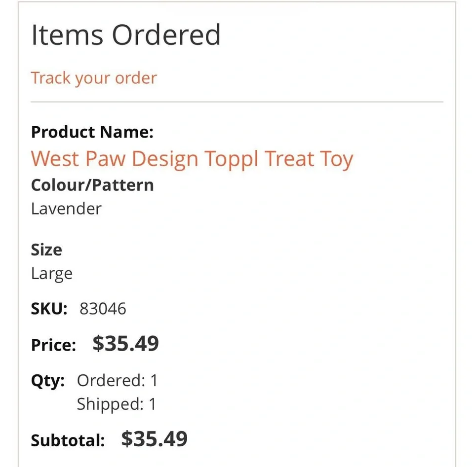West Paw Toppl Treat Toy – Large (Lavender) - photo 3