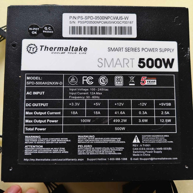 500W 80 PLUS Certified Computer Power Supply - photo 3