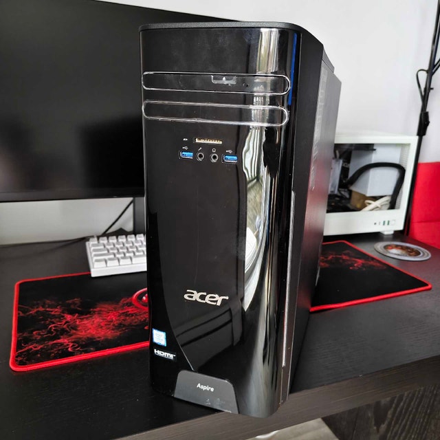 Black Computer PC Case with 300W Power Supply