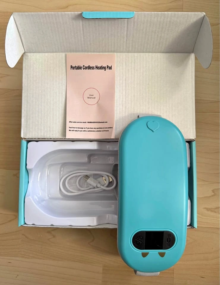 Brand New Portable Heating Pad with Massager - Light Blue