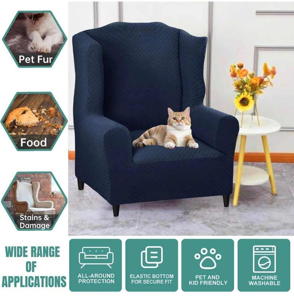 Brand New YEMYHOM Navy Stretch Chair Slipcover – Premium Jacquar - photo 5