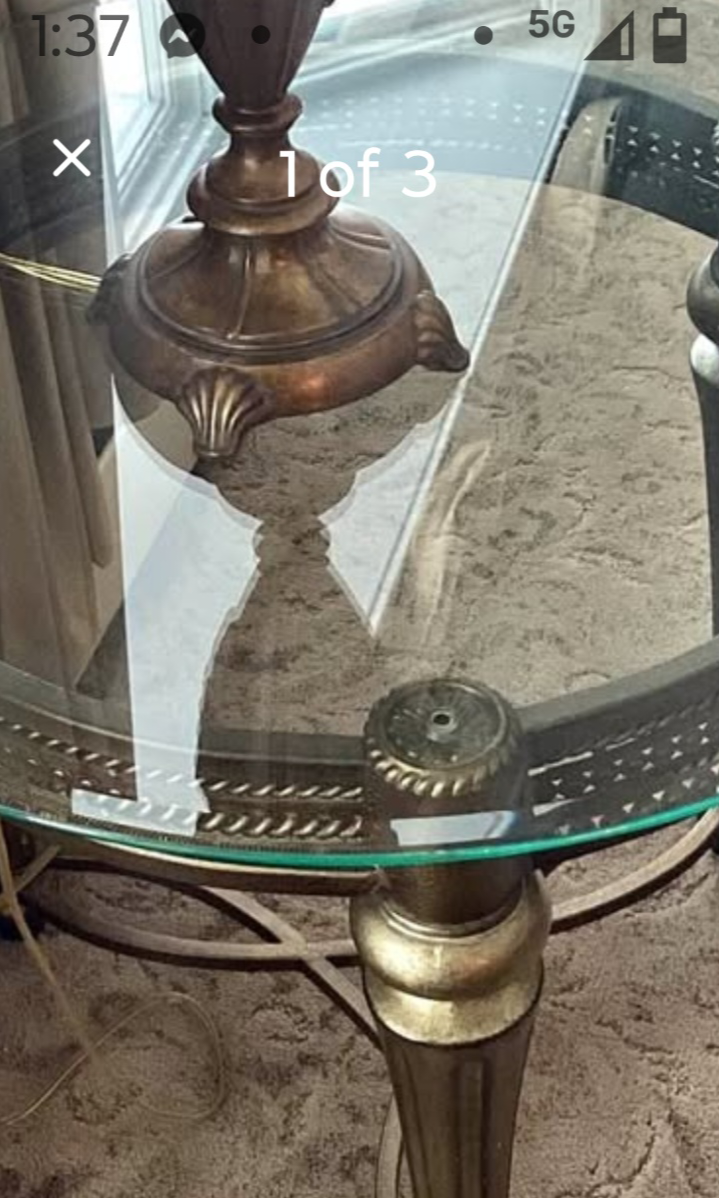 Glass topped tables