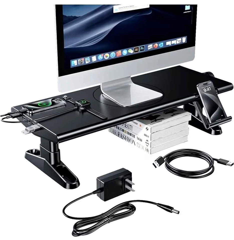 Monitor Stand Riser with USB-C Hub Adjustable, New