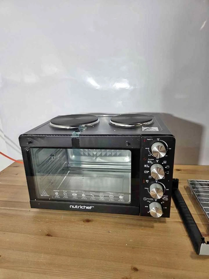 NutriChef Convection Oven Rotisserie w/ Dual Hot Plates - New