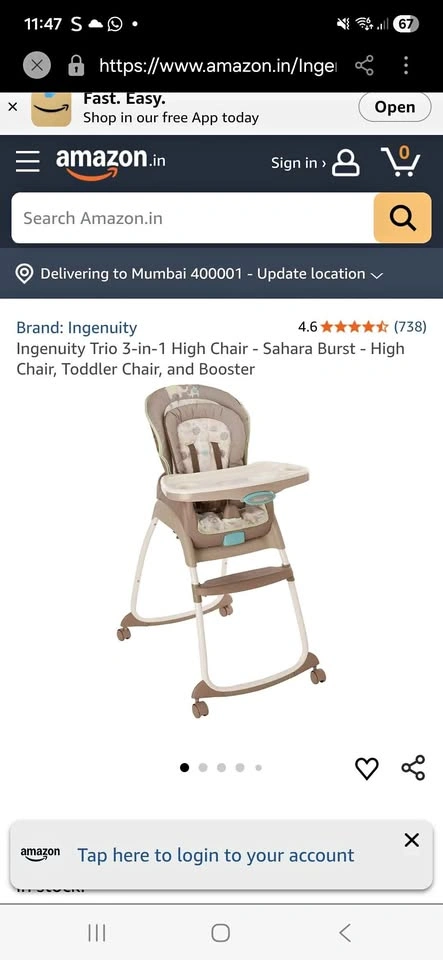 Baby and Toddler High Chair – Like New