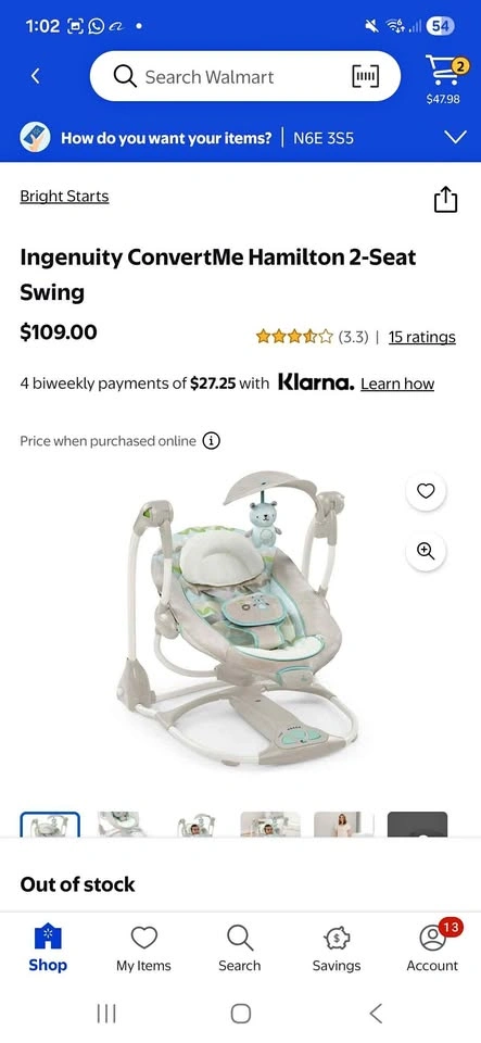 Baby Swing / Infant Soothing Seat - Great Condition
