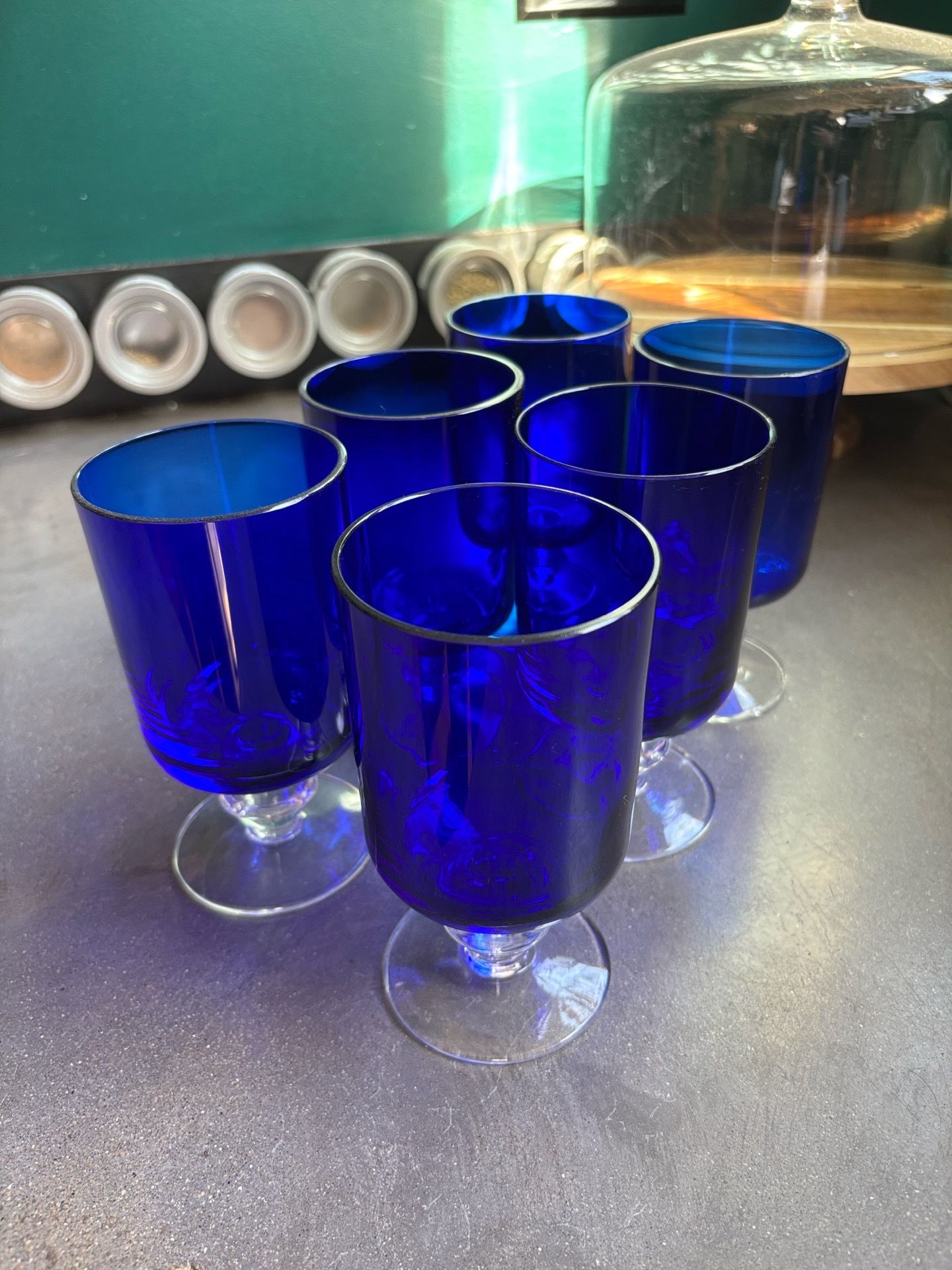 Cobalt Hurricane Wine Glass - Set of 6 (Blue Rose Pottery) - photo 3