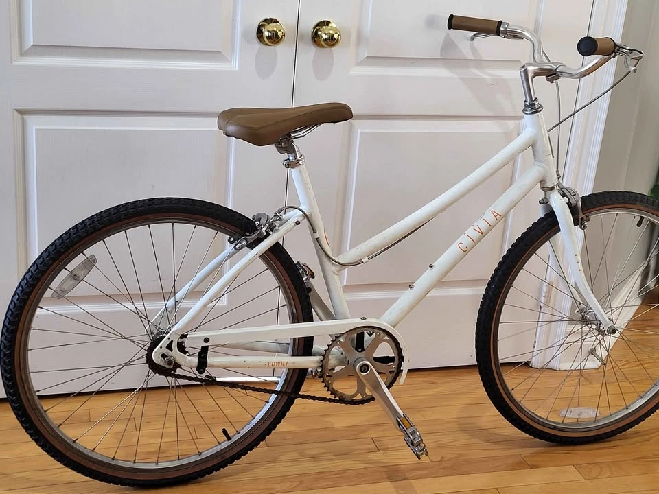 Civia Lowry 1-Speed Step-Thru Bike - Coconut White/Orange - photo 3