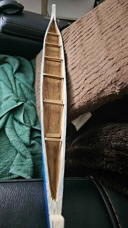 Indigenous Handmade Wooden Model Canoe - photo 3