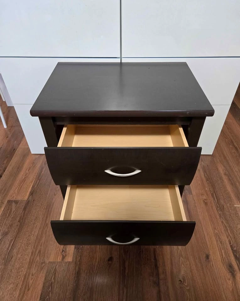 Solid wood 2-Drawer Nightstand - photo 2