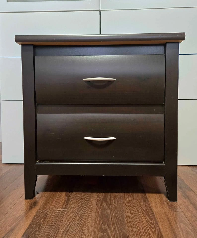 Solid wood 2-Drawer Nightstand - photo 5