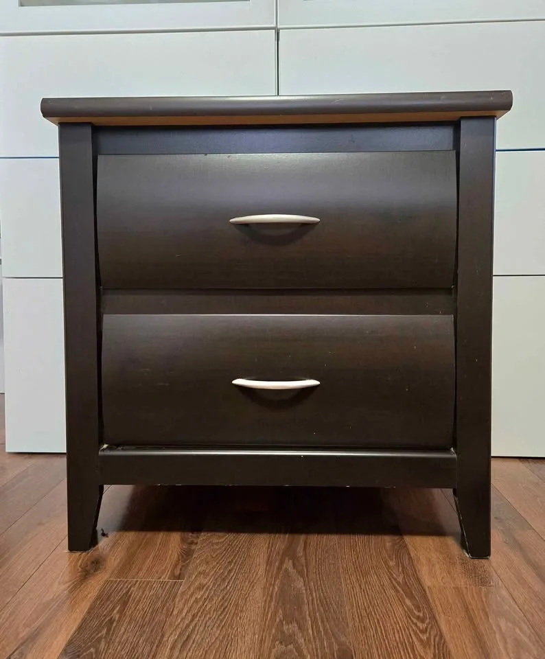 Solid wood 2-Drawer Nightstand - photo 5
