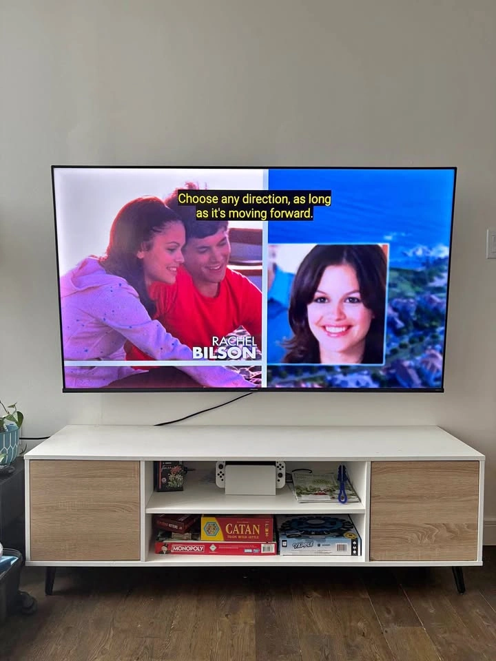 White TV/Entertainment Stand for 65” TV