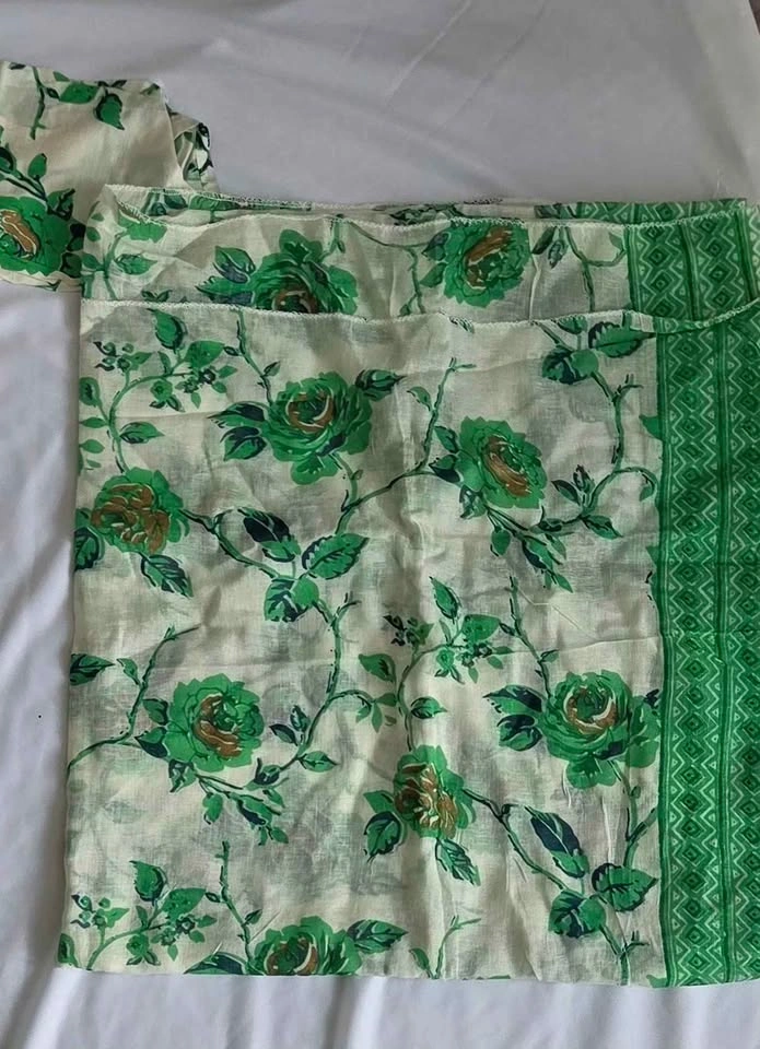 Green Floral Salwar Kameez 3-Piece Set - photo 3