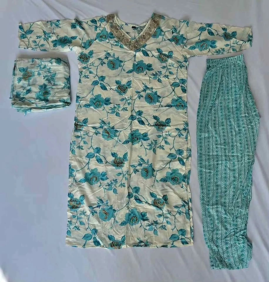 Women's 3-Piece Floral Kurta Set Size XL