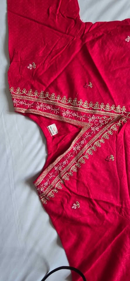 Red Embroidered 3-Piece Salwar Kameez Suit Size XXL - photo 2