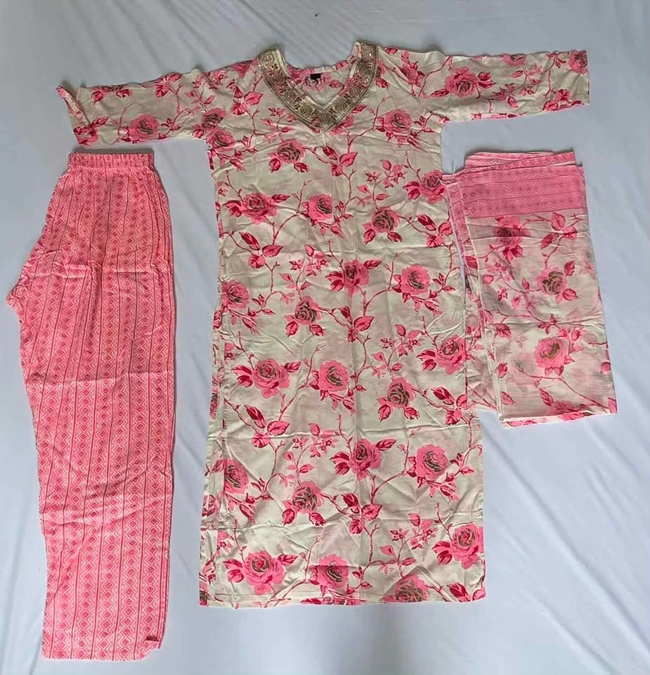 Women's Floral 3-Piece Salwar Kameez Suit Size M - photo 5