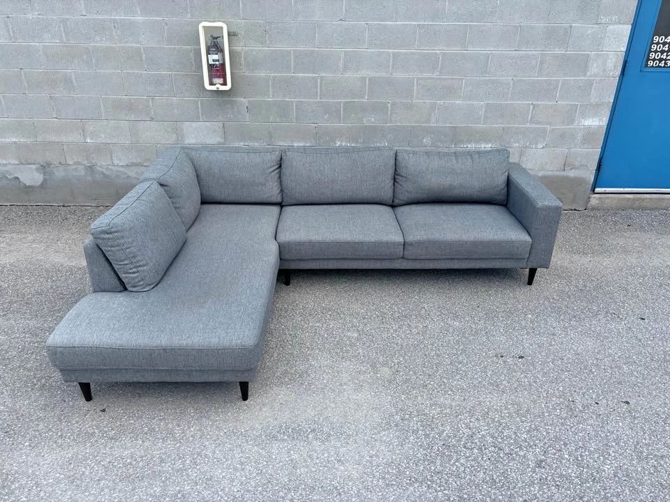 Structube Grey Sectional Sofa with Long Chaise - Free Delivery